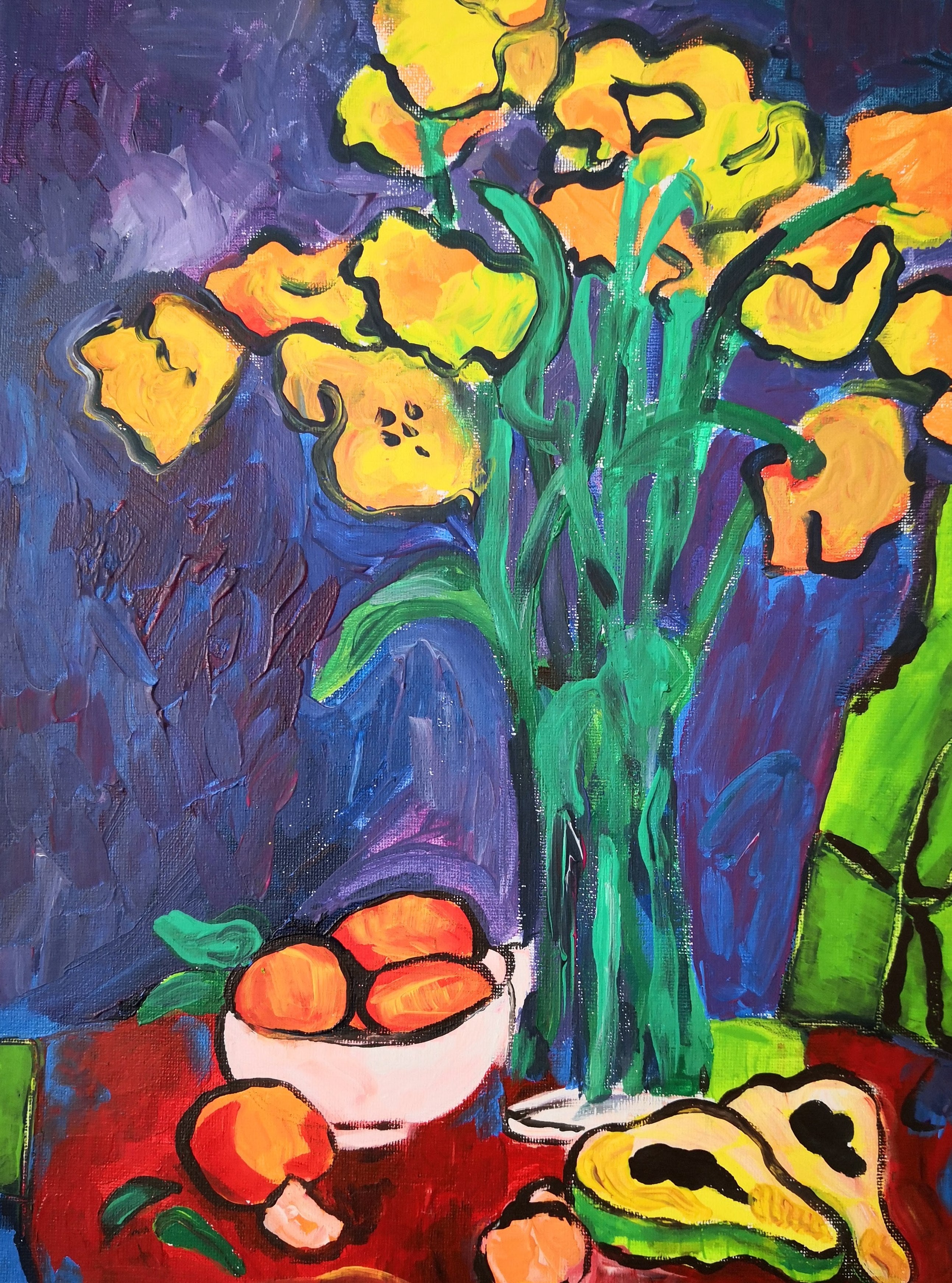 Painting and Wine Floral Still Life Miraflores Vienna